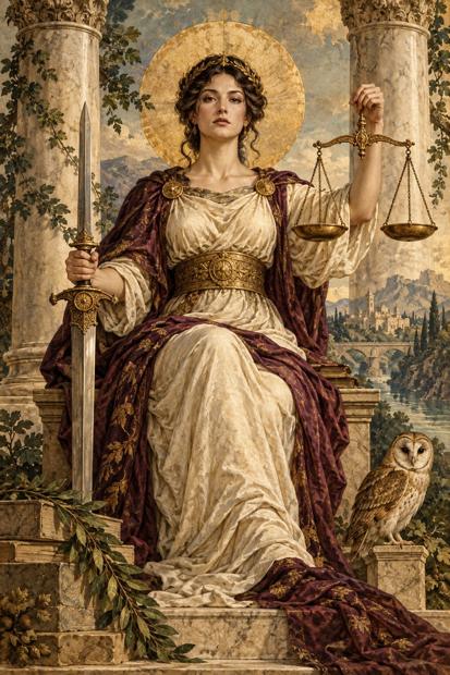 Ilustração artística de A Justiça