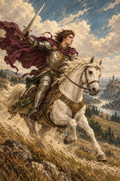 Ilustração artística de Cavaleiro de Espadas