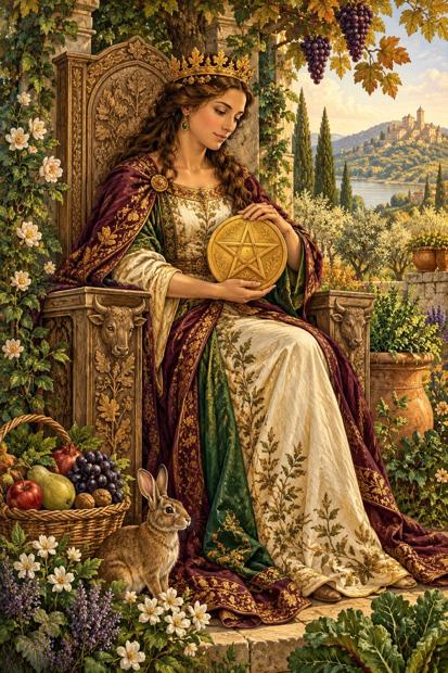 Ilustração artística de Rainha de Ouros