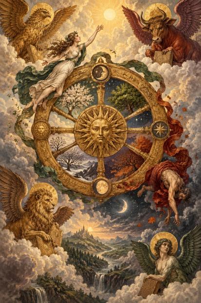 Ilustração artística de A Roda da Fortuna